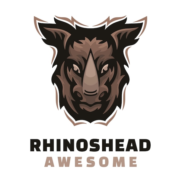 rhino head character mascot logo