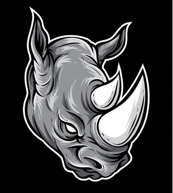 Rhino head vector