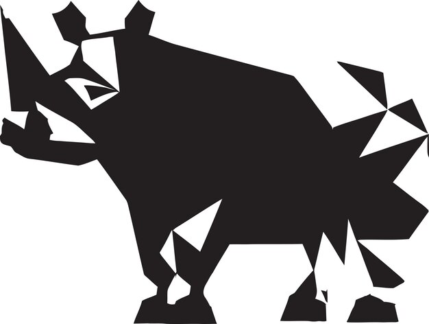 Vettore marchio vettoriale araldico di rhino illustrazione del logo del totem di rhino