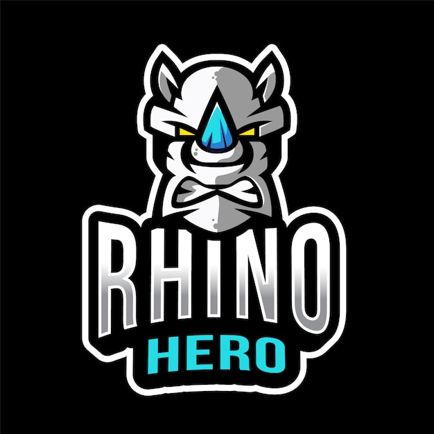 Rhino hero esportロゴのテンプレート