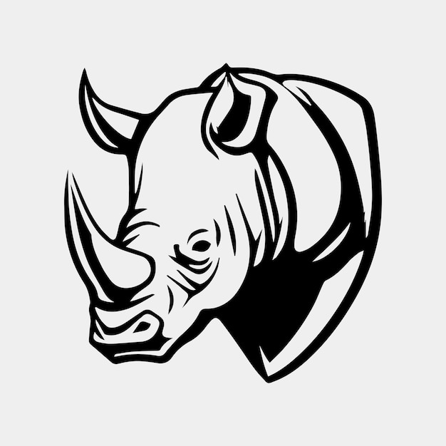 Rhino hoofd logo vector illustratie pictogrammalplaatje