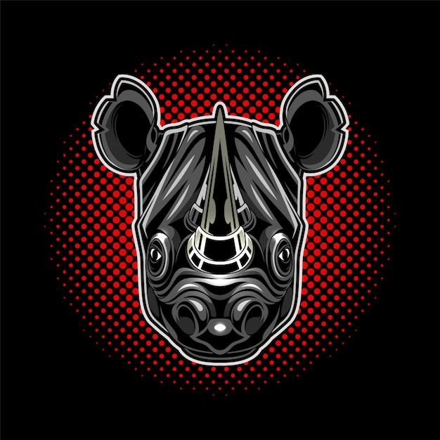 Rhino hoofd mascotte logo