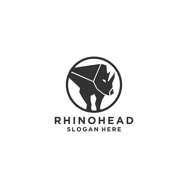 Rhino hoofd sjabloon platte vector