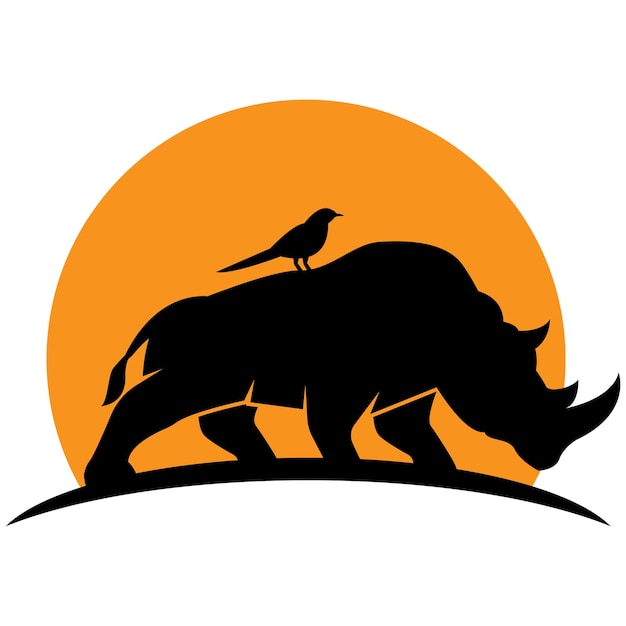 Modello di progettazione logoillustration dell'icona di rhino