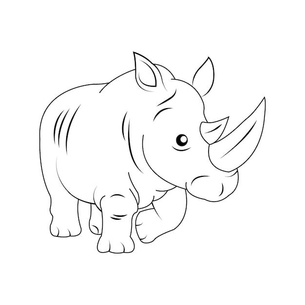 Vettore iconica del rinoceronte