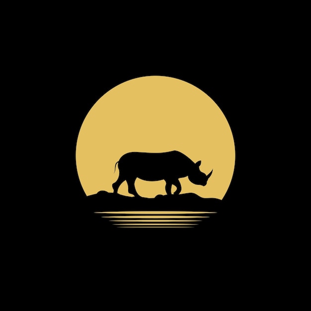 Логотип носорога и векторный шаблон