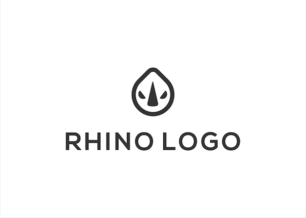 Rhino logo design illustrazione vettoriale