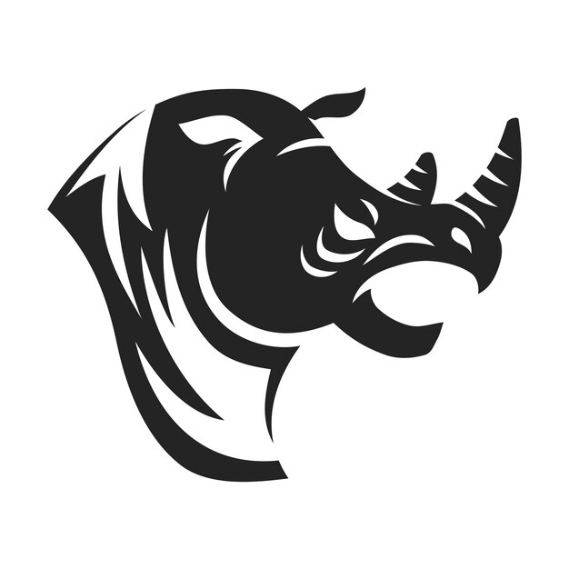 Vettore template del logo rhino iconica di identità di marca isolata abstract vettore grafico