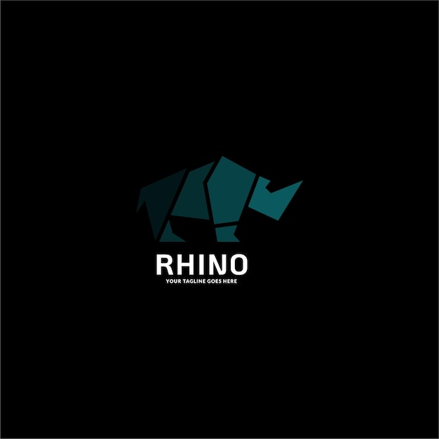 rhino logo vector art template.