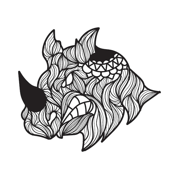 Rhino mandala vector illustration