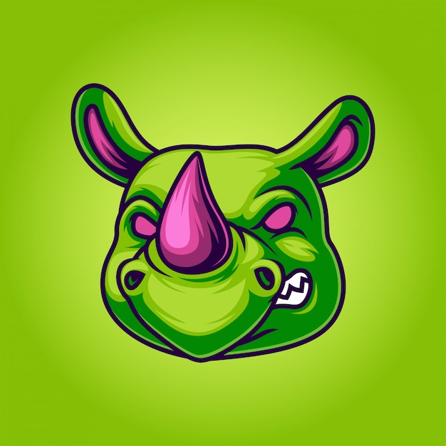 Rhino mascot logo  illustration