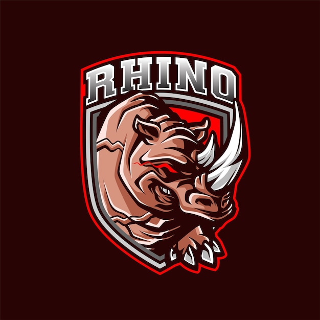 Rhino Mascot-logo voor esport en sport