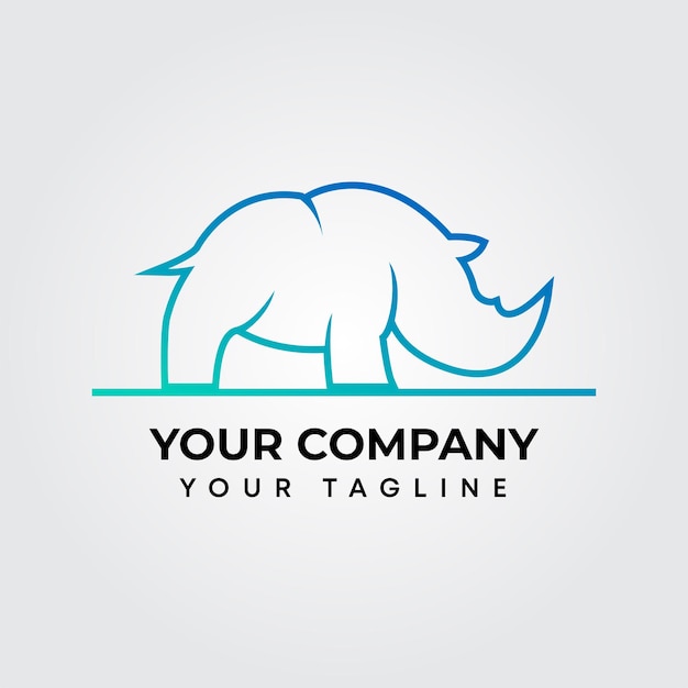 Rhino Outline Logo Design