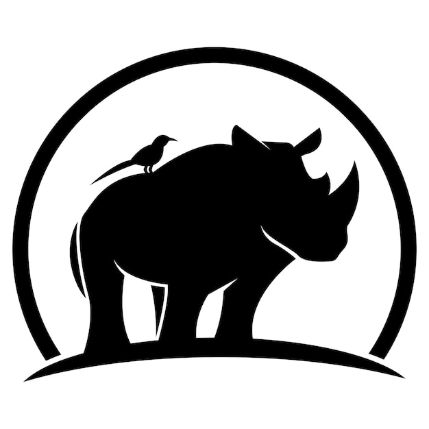 Rhino pictogram logo illustratie ontwerpsjabloon