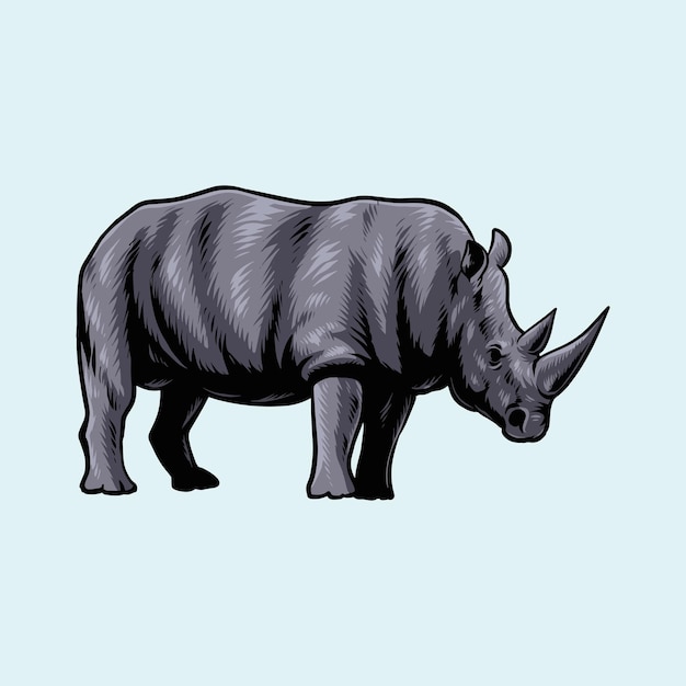 Vector rhino savannah