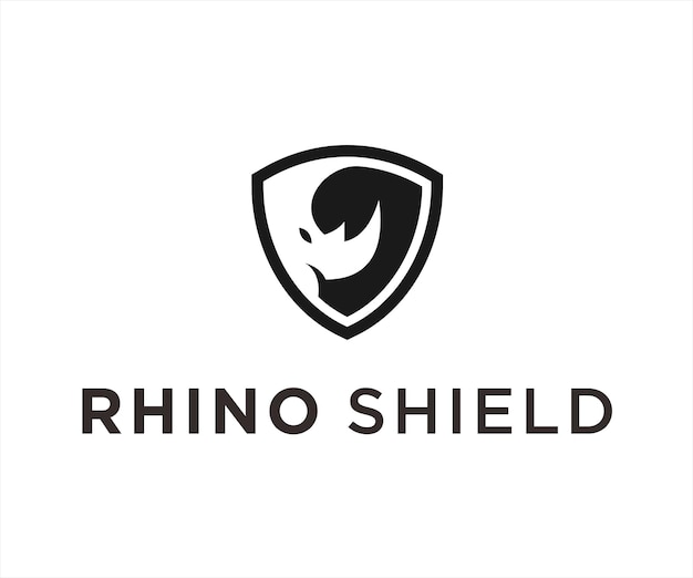 Rhino Shield Logo Design Vector Illustration