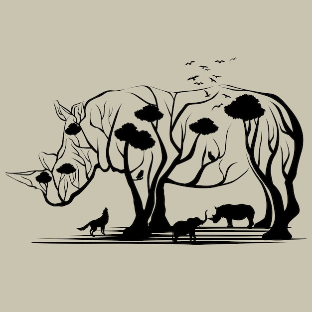 Vector rhino trees