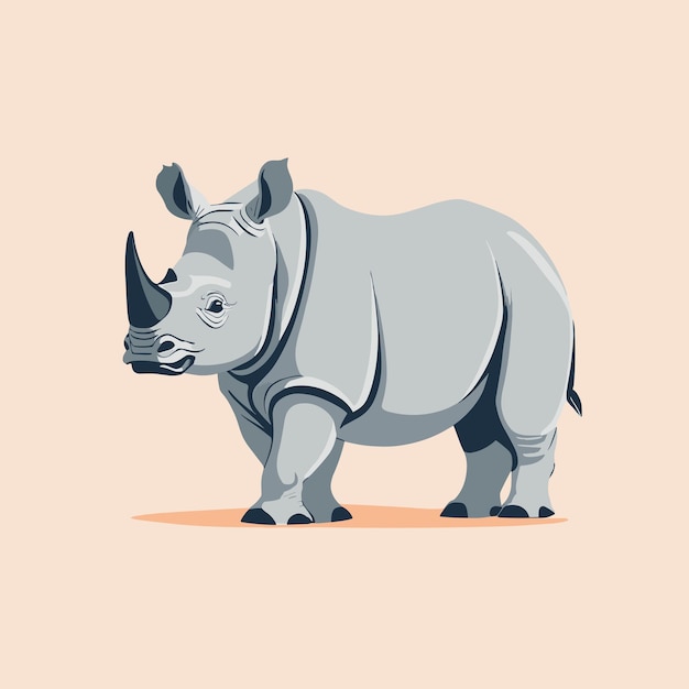 Vector rhino vector illustration for kids rhinoceros cartoon illustration