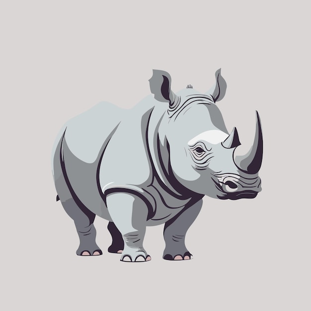 Vector rhino vector illustration for kids rhinoceros cartoon illustration