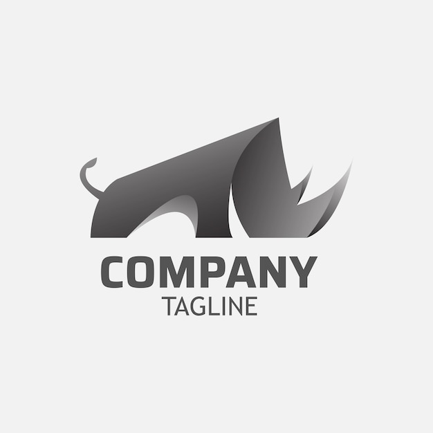 Vector rhino with sharp horn logo design template