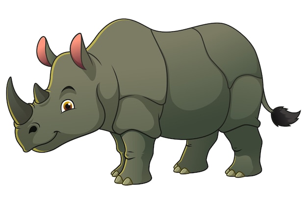 Vector rhinoceros cartoon animal illustration