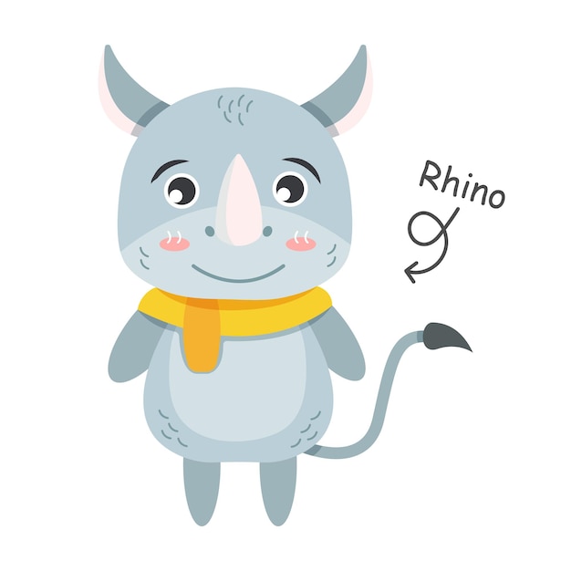 Rhinoceros cartoon characters with clothes Vector