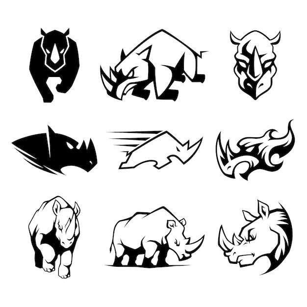 Rhinoceros cartoon symbol