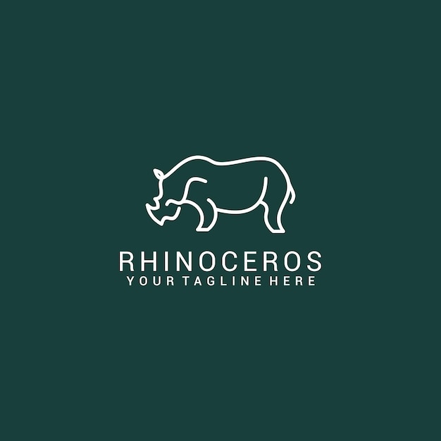 Rhinoceros geometric polygonal logo vector icon design template