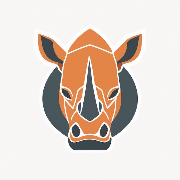 Vector rhinoceros logo on a white background