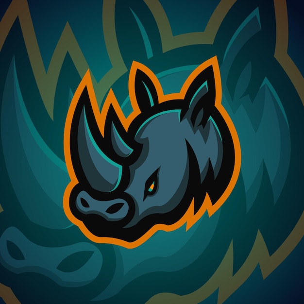 Vector rhinoceros rhino mascot esport logo