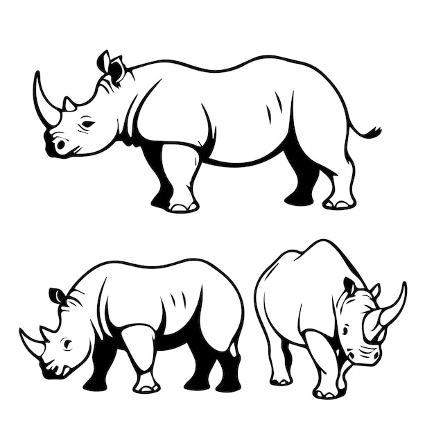 Vector a rhinoceros silhouette design logo