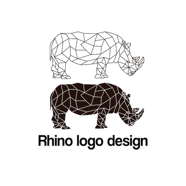 Дизайн логотипа вектора носорога
