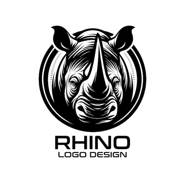 Vector rhinoceros vector logo design