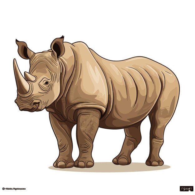 Vector rhinoceros vector op witte achtergrond