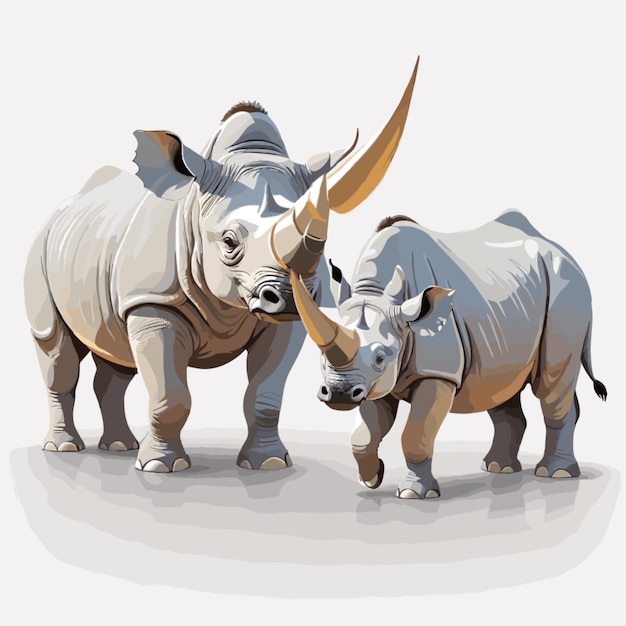 Vector rhinoceros vector op witte achtergrond