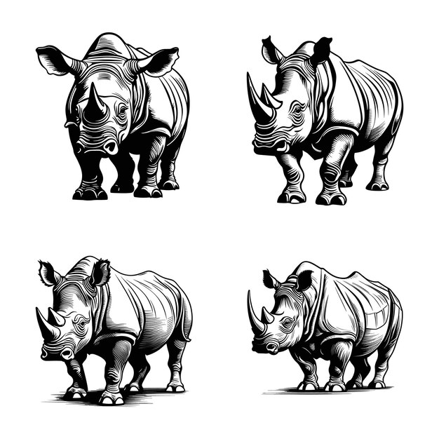 Vector a rhinoceros with a rhinoceros on the top