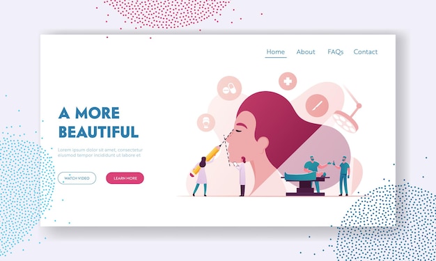 rhinoplasty correction procedure, surgical nasal improvement landing page template