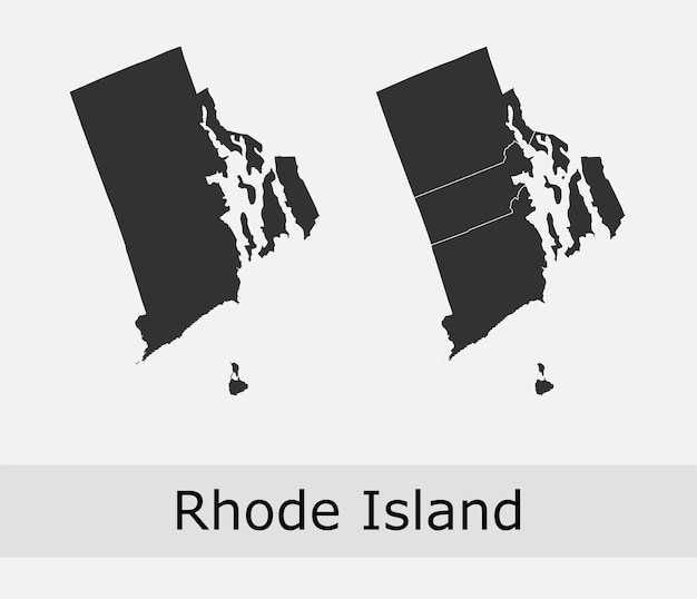 Vector rhode island map counties outline