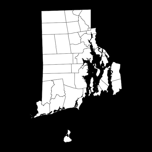 Rhode Island state map with counties Vector illustration