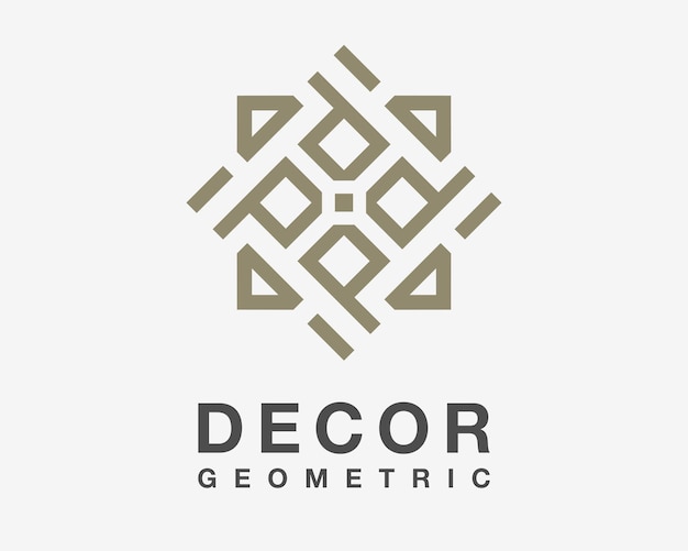 Vector rhombus decoratieve geometrische decoratie symmetrie elegante sierlijn eenvoudige vector logo design