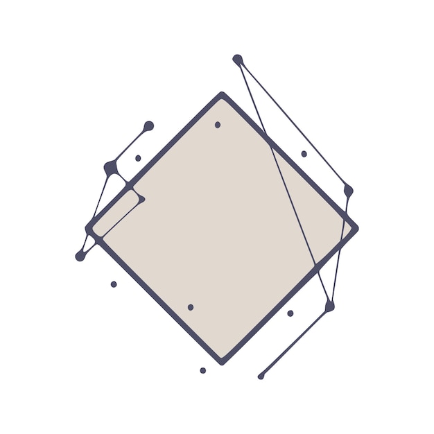 Cornici geometriche rombo in stile disegnato a mano isolato su sfondo bianco