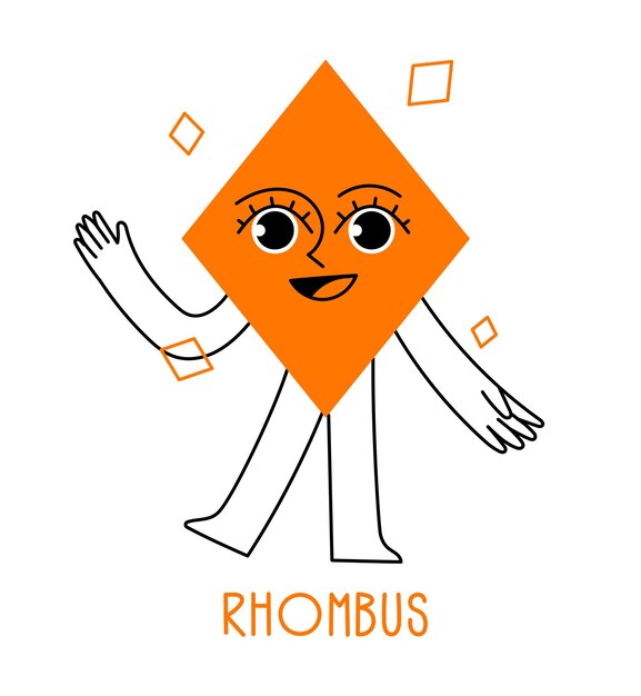 Rhombus geometrische figuur voor het leren van kinderen