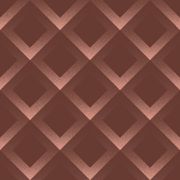 Rhombus Grid Retro Style Seamless Pattern Trend Vector Brown Abstract Background