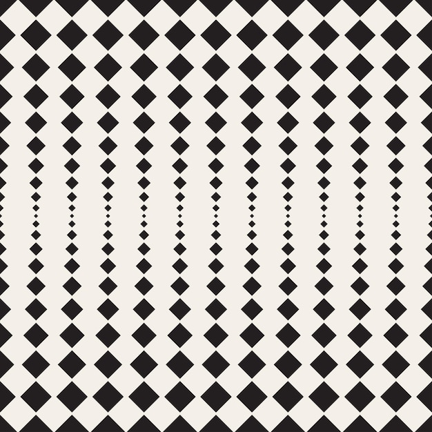 Rhombus halftone seamless geometric patternVector monochrome texture