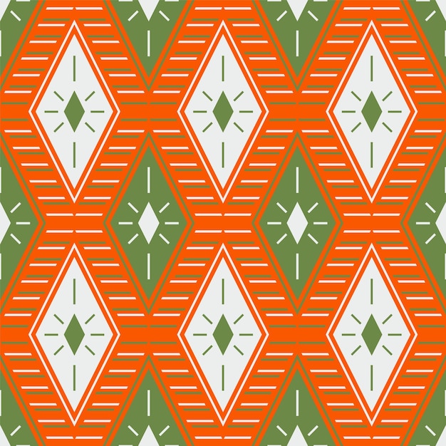 Rhombus motif ikat textile print vector seamless pattern