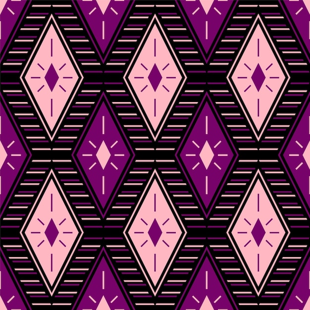 Rhombus motif ikat textile print vector seamless pattern