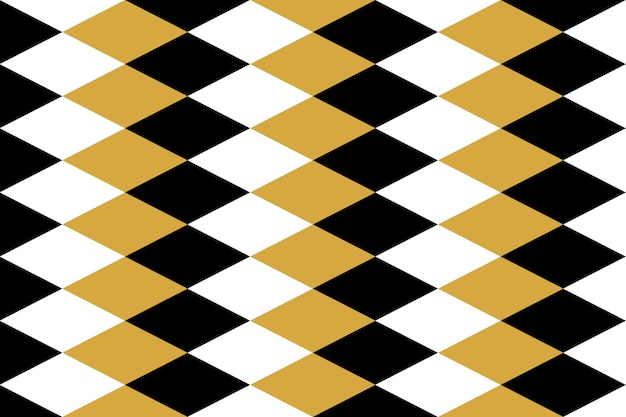 Rhombus pattern of white, black and camel colors