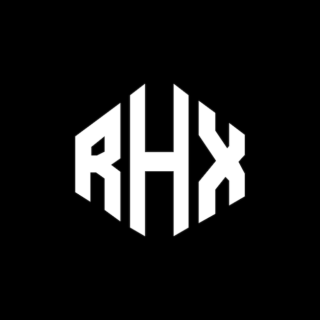 벡터 다각형 모양의 rhx 글자 로고 디자인 (rhx 다각형 및 큐브 모양 로고 디자인) rhx 육각형 터 로고 템플릿 (백색과 검은색) rh x 모노그램 비즈니스 및 부동산 로고