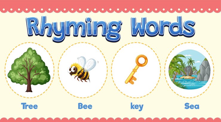 Vector rhyming words for kids
