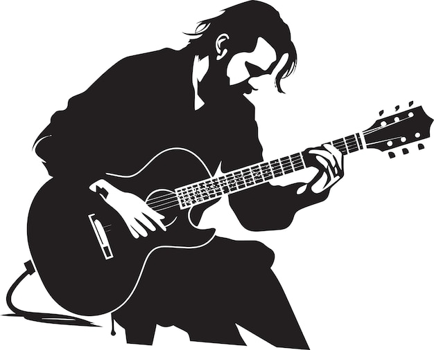 Rhythm Rapture Musician Emblem Vector Melodic Muse Gitarist Logo Graphic
